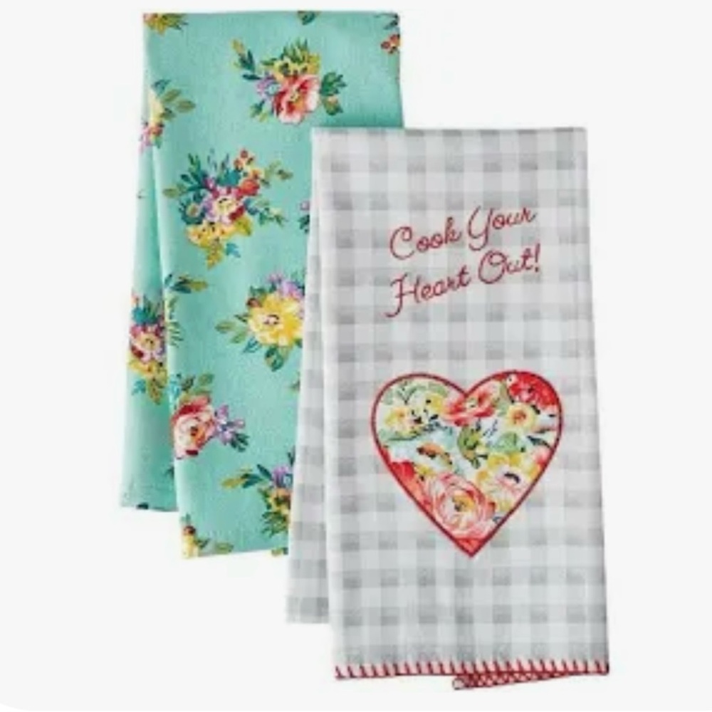 The Pioneer Woman Sweat Romance Floral 2 Pack Kitchen Towels